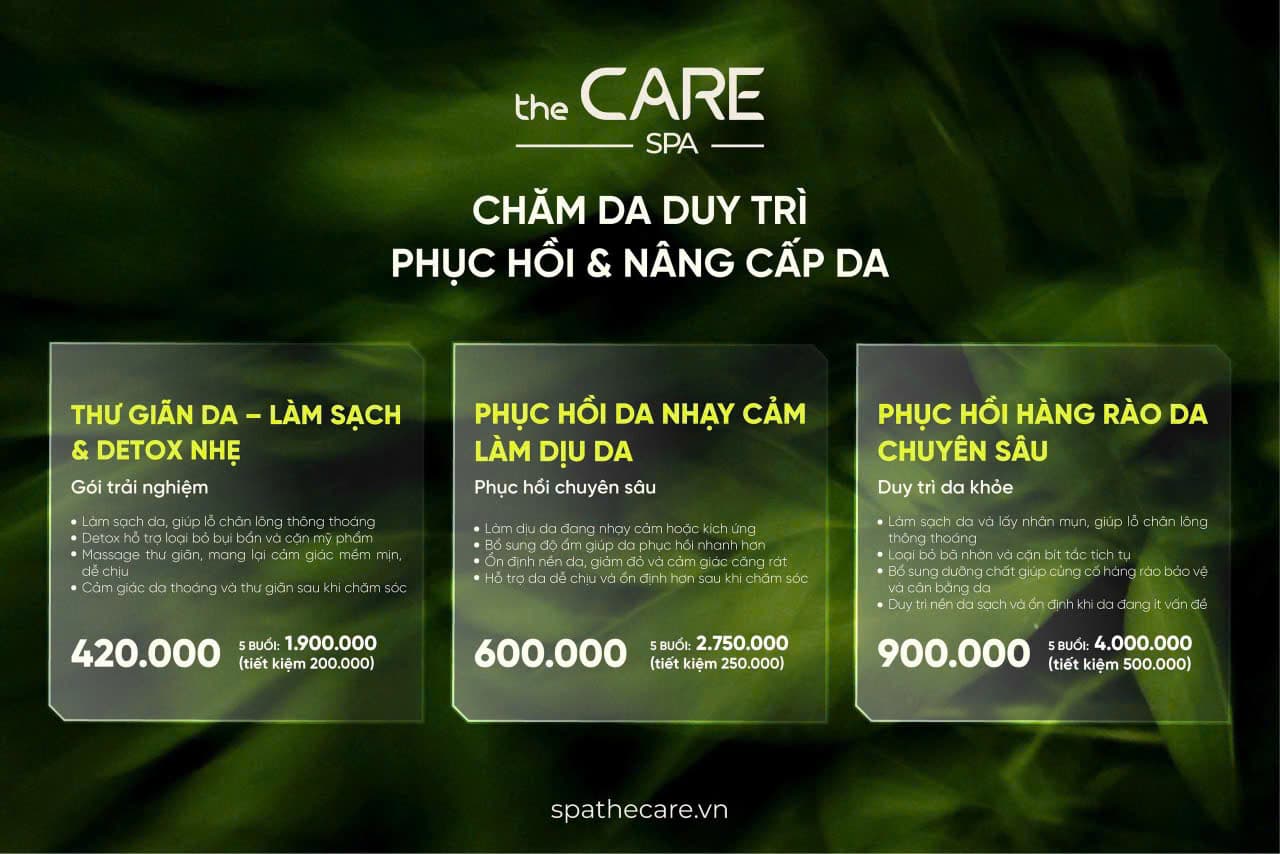 Bảng giá dịch vụ Spa The Care — trang 2