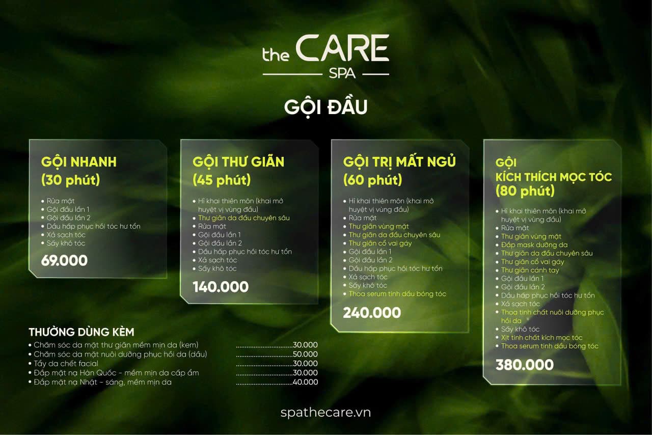 Bảng giá dịch vụ Spa The Care — trang 7