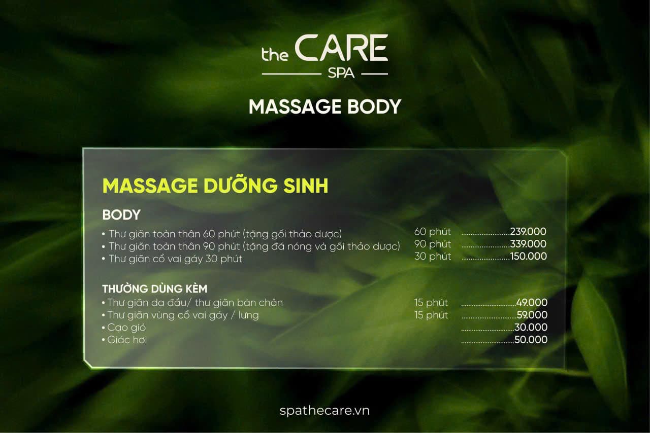 Bảng giá dịch vụ Spa The Care — trang 8
